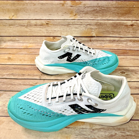 New Balance Womens FuelCell SuperComp Pacer V2 White Turquoise Running Shoes 9 - Picture 5 of 16